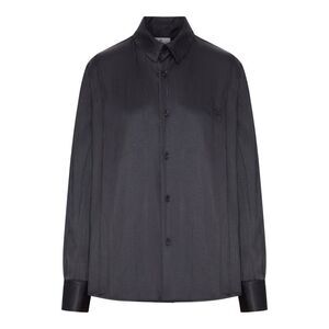 Courreges Women Oversized Shirt In Crinkled Satin